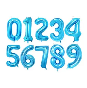 40 inch Large Blue Number Balloon Foil Mylar Celebration Party Birthday Wedding Baby Floating with Helium Baby Shower Anniversary Decoration