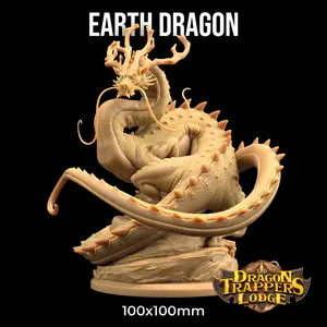 Earth Dragon Elemental Eastern Asian | The Dragon Trappers Lodge | 32mm Scale | Miniature RPG Mini DnD Dungeons and Dragons Wargaming
