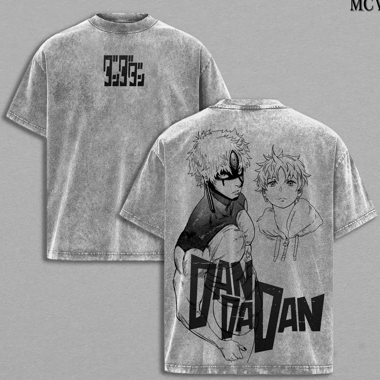Enjoji Jin Washed T-Shirt, Dandadan Vintage Oversized Tee, Heavy Cotton Unisex Anime Top, Retro Manga Graphic Streetwear Menswear Shirt 4G0
