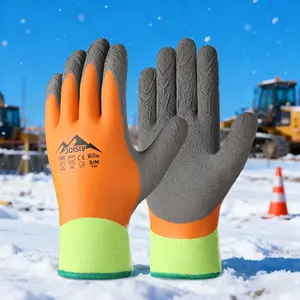 1 Pair Thermal Winter – Strong Work Gloves, Fleece Lined, Insulated, Latex Double-Coated Palm, Non-Slip Grip, Touchscreen Compatible, Reinforced Wrist & Palm, Heavy Duty Gloves, for Fishing, Gardening, Outdoor & Cold Weather