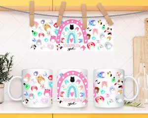 Squishmallow Girl Mug Sublimation, Squishmallow birthday mug Soft Cotton Crewneck Sweatshirt Hoodie T-Shirt for Daily Outfit, Gift For Him, Gift For Her