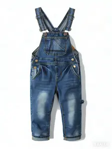 Girl Boy Jean Overalls Ripped Denim Cute Slim Pants