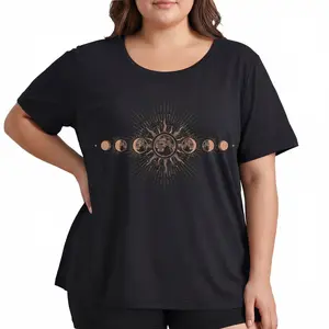 Moon Phase Shirt Women Boho Graphic Tee Celestial Witchy Aesthetic Lunar Cycle Sun And Stars Mystical Art Oversized Fit Trendy Astrology Top Best Friend Gift Butter Soft Everyday T Shirt
