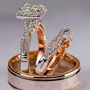 3pcs Women's Rings, decorated with Cubic Zirconia stones made of stainless steel, suitable for engagement, wedding
