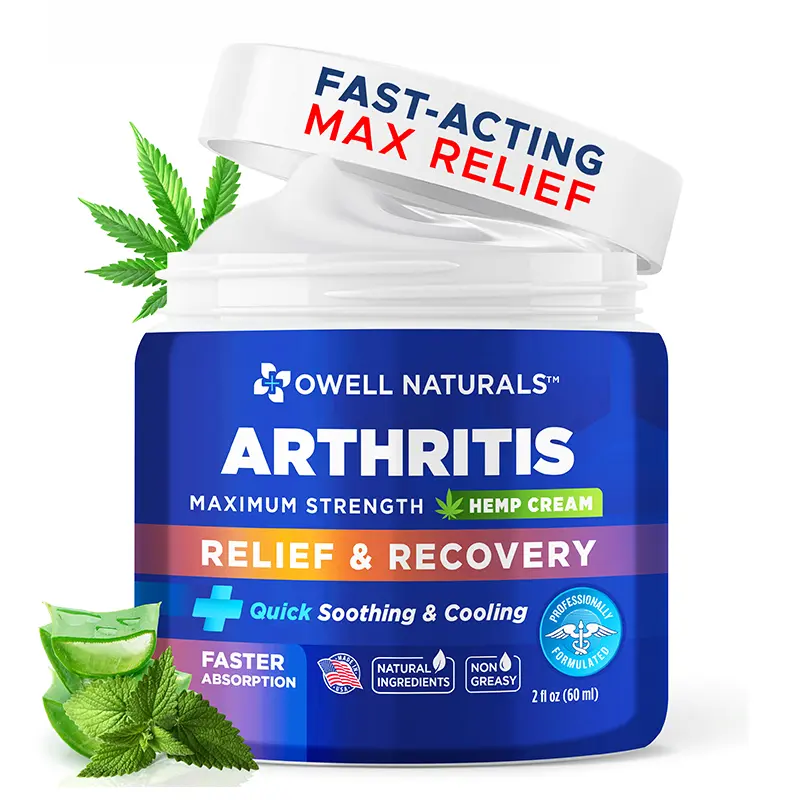 Owell Naturals Joint & Muscle Cream, Deep Penetrating, Maximum Strength Relief & Recovery for Joint & Muscles, Back, Knee, Legs, Hands, 2 Fl Oz