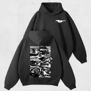 Vintage Ford Mustang Performance Graphic Hoodie, Sweatshirt, T-Shirt, Muscle Car Racing Tee, Car Enthusiast Streetwear for Men, Gift For Lover Truck