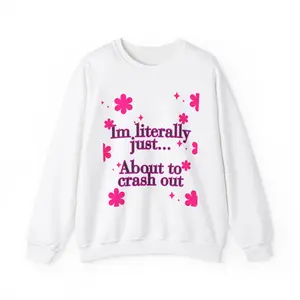 Crash Out Sweatshirt, Funny Unisex Crewneck Jumper, Relaxing Lounge Wear, Cozy Pullover, Comfy Sweater, Casual Long Sleeve Top
