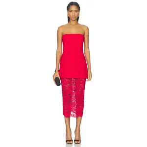 Amanda Uprichard Jada Dress in Scarlet