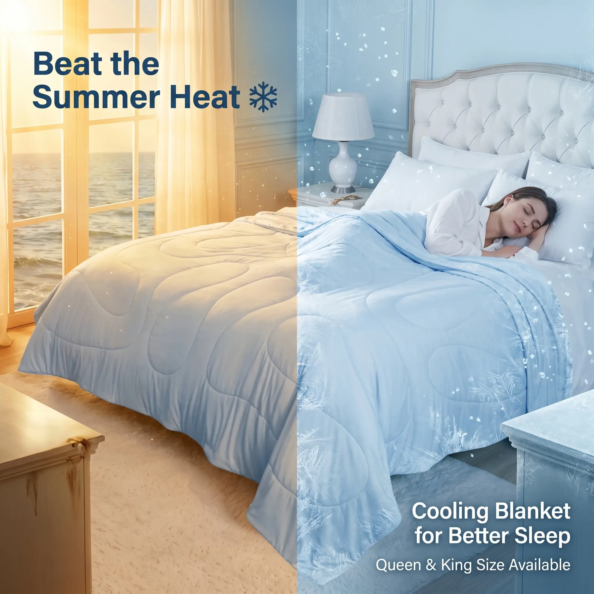 Blunique Cooling Blanket for Hot Sleepers, Soft Bamboo Rayon Summer Bedding, Lightweight Breathable Cooling Comfort, Queen & King Size Soft Mattress Pad bedding,back to school,back to school shopping,home decor