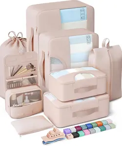 8 Set Packing Cubes for Travel, Birthday Gifts for Women Mom Her, Cruise Ship Essentials Accessories for Beach Vacation, Suitcase Organizer Bags for Luggage with Hanging Toiletry & Shoe Bag