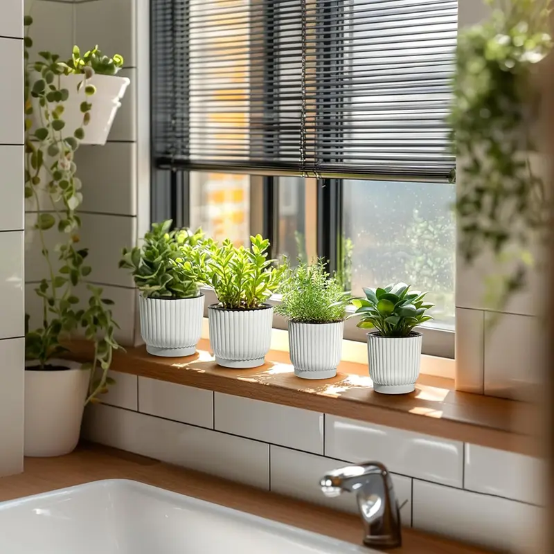 Hot Selling 6-Piece Self-Watering Plant Pots, 4.7 Inch Indoor Planter, Suitable for African Violets & Succulents, Low Maintenance Gift