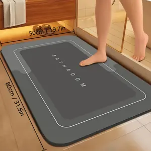 Upgraded Bath Mats Super Water Absorbent Anti-slip Rubber Backed Diatomite Mat for Bathroom Floor – Stain Resistant, Quick Dry, Comfortable Carpet Rug for Living Room, Bedroom, Kitchen, Tub & Shower – Decorative Magic Mat for Home, Hotel, Salon, Dormitor
