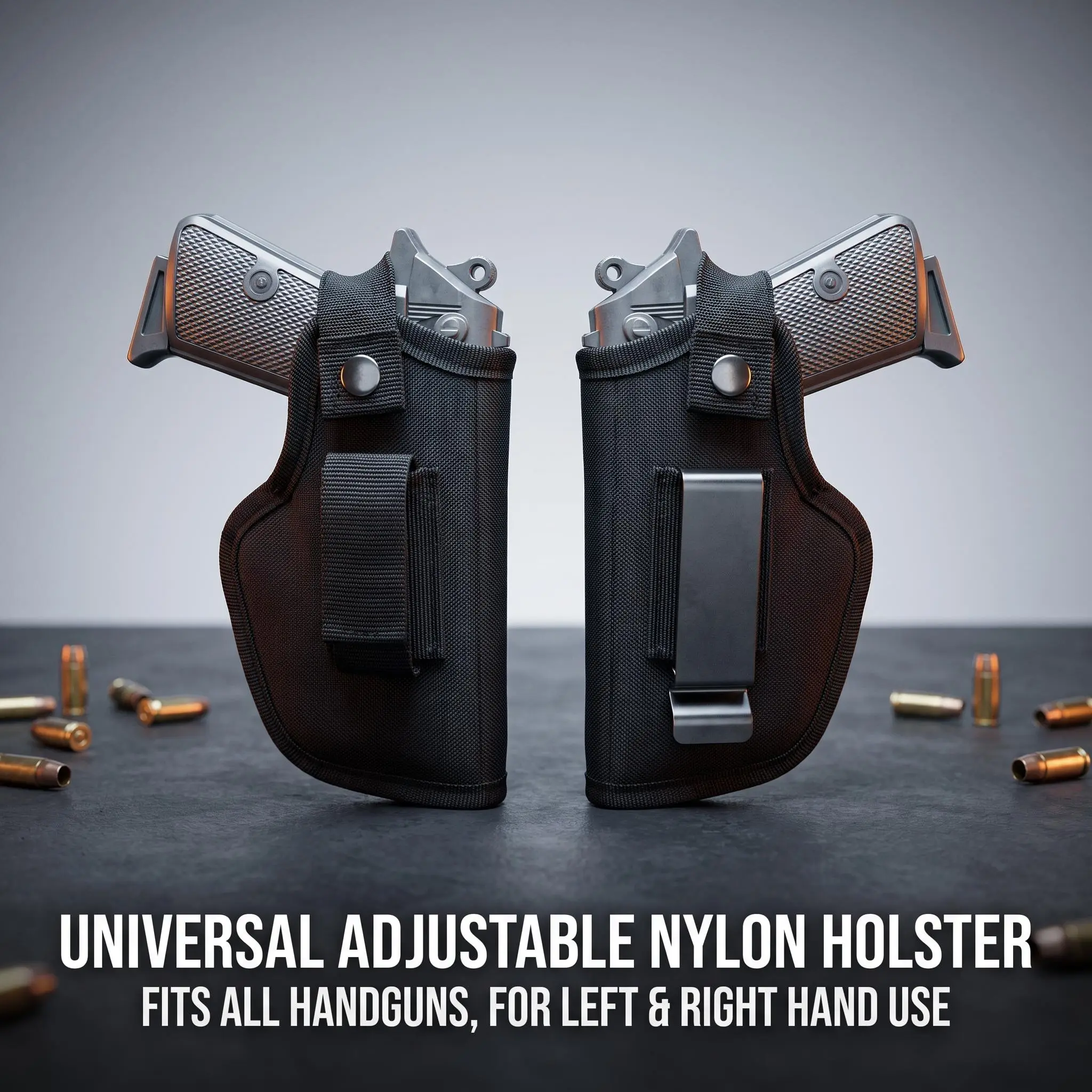 Tactical Hidden Inside Waistband Pistol Holster Durable Nylon IWB Concealed Carry Handgun Holster Adjustable Belt Clip Holster For Daily Carry Range Training Outdoor Activity