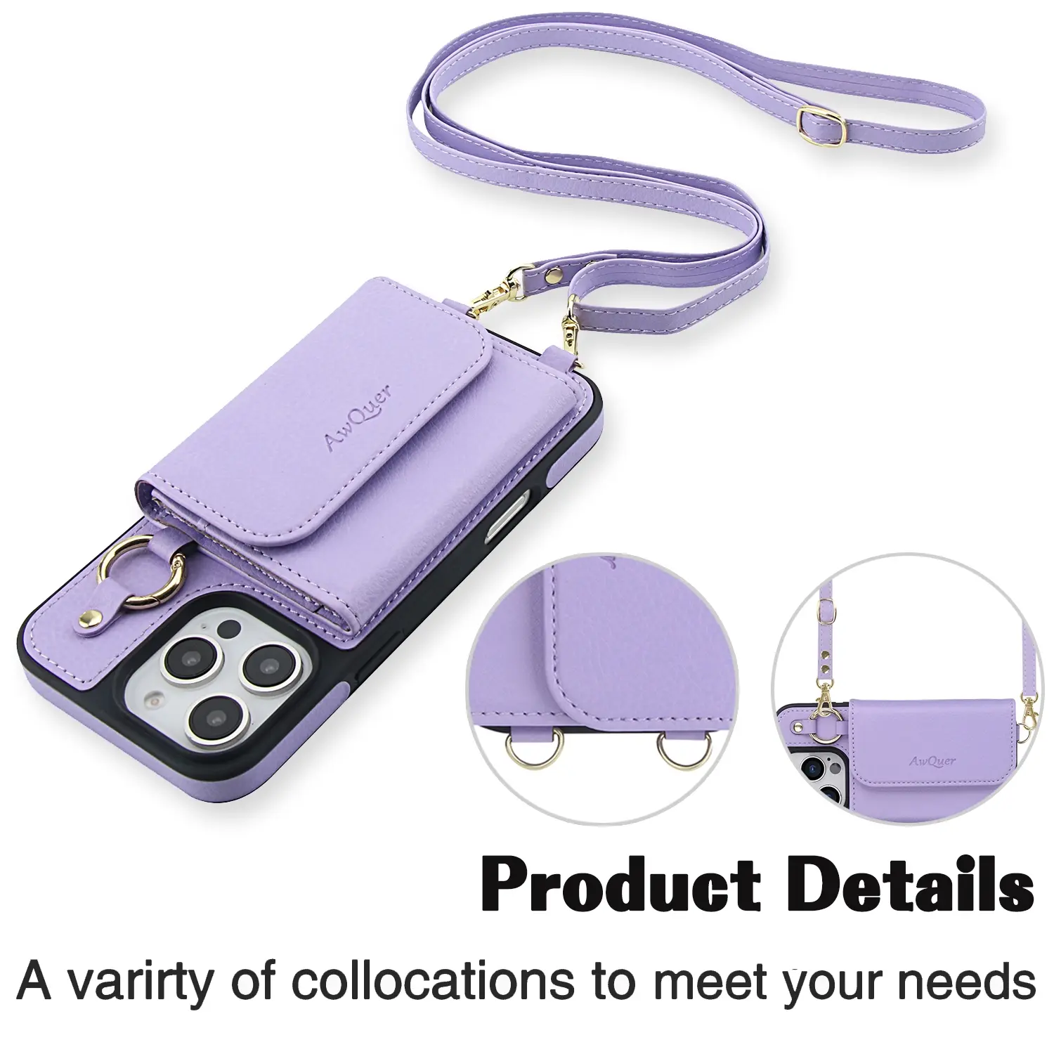 MagSafe Magnetic Wallet and Phone Case 2-in-1 with Finger Loop Design Leather Phone Case MagSafe Magnetic Wallet and Phone Case 2-in-1 with Finger Loop Design Leather Phone Case