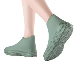 Latex Waterproof Rain Shoe Covers | Thickened Non-Slip Wear-Resistant Ultra-Portable for Men Women Grey