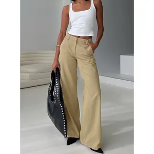 Latitude High Rise Wide Leg Pants Beige