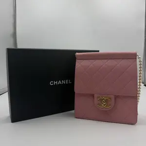 Pre-owned CHANEL FRANCE Crossbody Bags H1 pink diamond pearl chain vertical box bag H22919