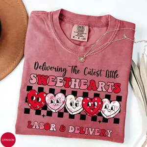 Comfort Colors Labor and Delivery Nurse Valentines Shirt, L & D Nurse Valentine T-shirt