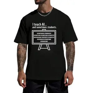 Men's & Women's Geeky Tech AI T-Shirt - 100% Cotton Binary Code & AI Slogan Computer Science Shirt, Coding Tee Gift Suitable for Programmers, Teachers, Students, Tech Enthusiasts, Machine Washable Casual Apparel (S-XXXL), PLUS SIZE