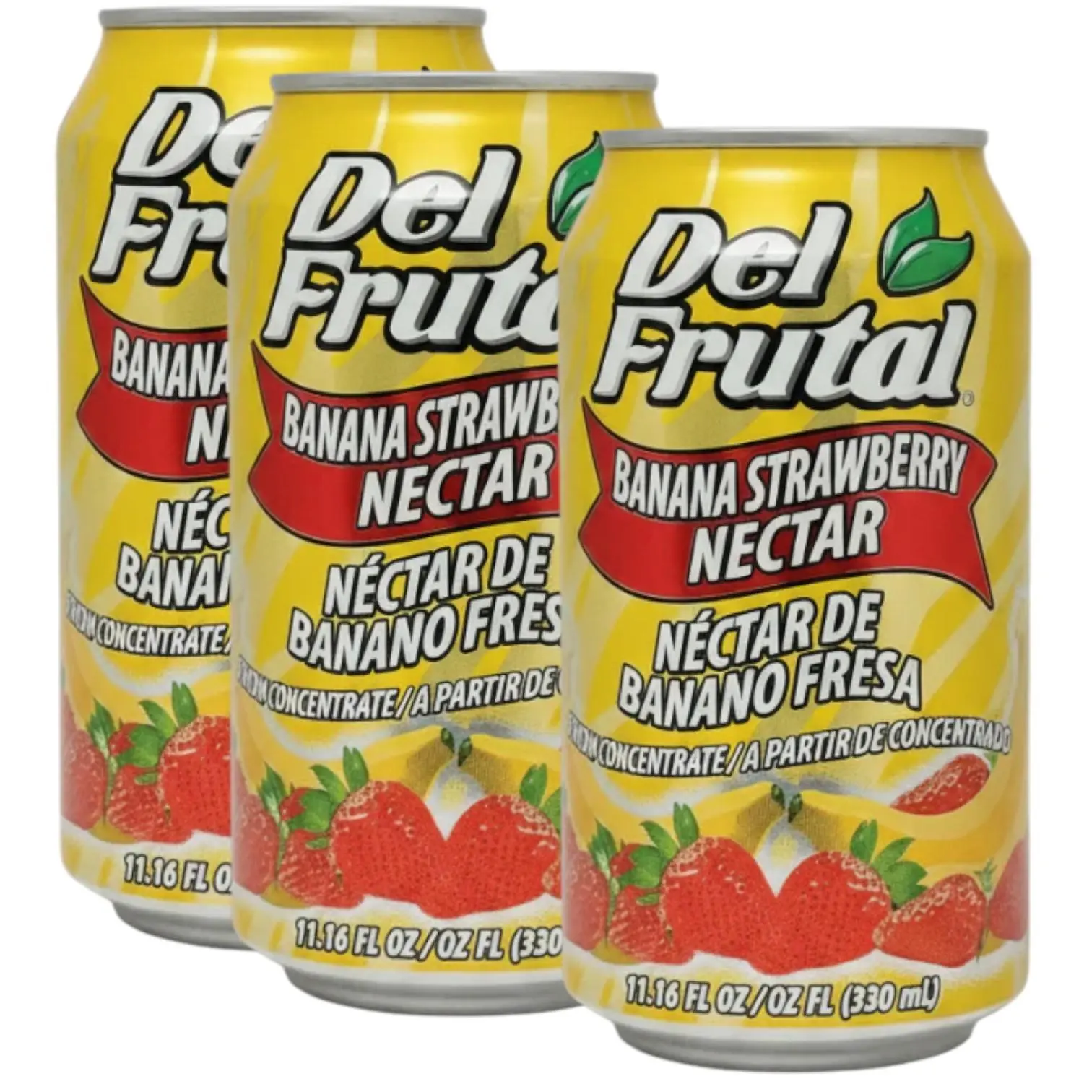Del Frutal Banana Fresa Chapin 3-PK - Central American Nectar with Banana & Strawberry Flavors 11.16 FL OZ Cans
