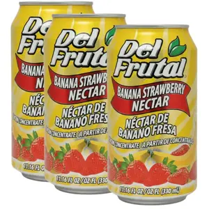 Del Frutal Banana Fresa Chapin 3-PK - Central American Nectar with Banana & Strawberry Flavors 11.16 FL OZ Cans