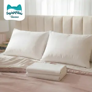 SquishPillow Bed Pillow & White Pillowcase 2-Pack – Signature Fibers, Ergonomic Comfort & Support, Medium or Firm Firmness