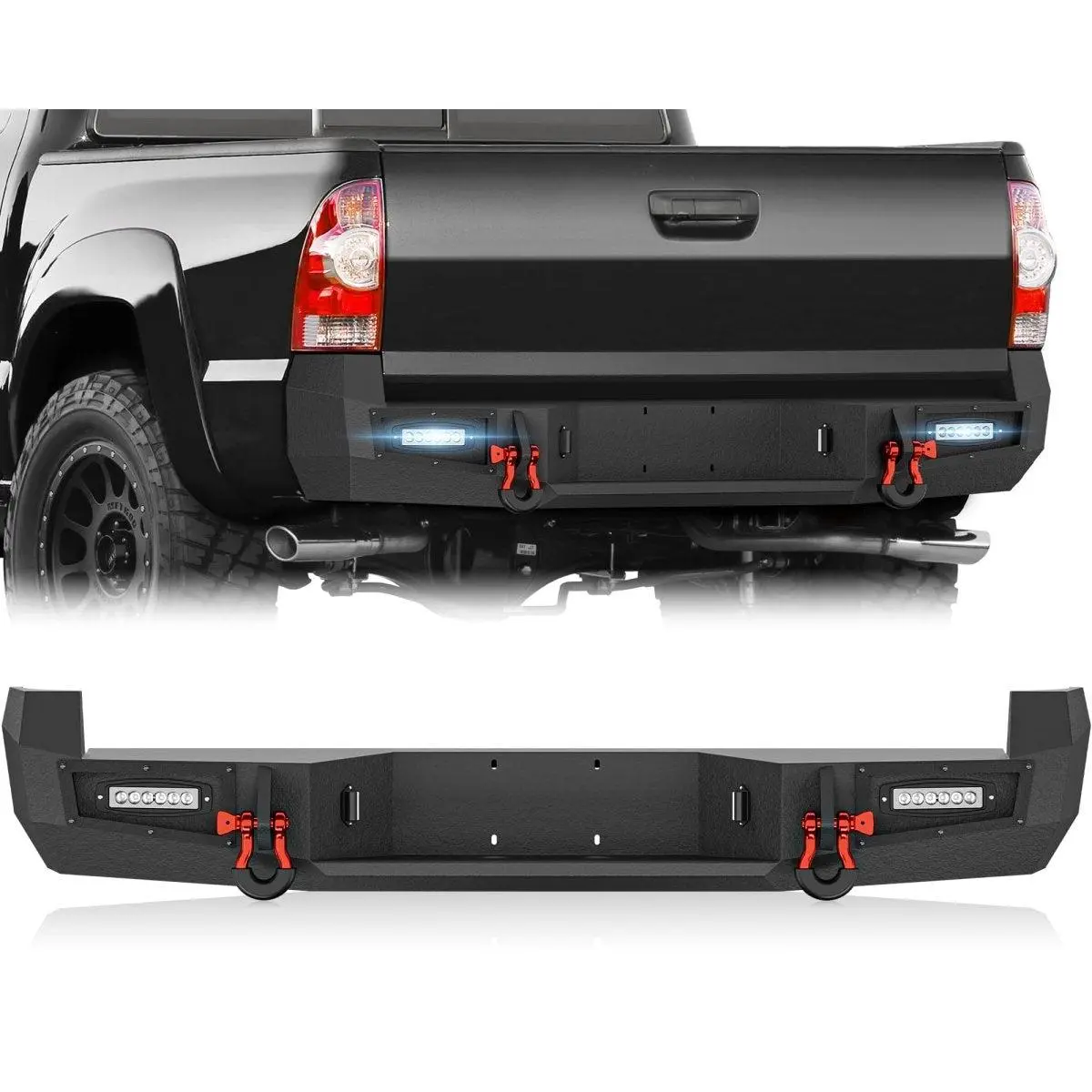 【Yzona】Stainless Steel LED Rear Custom-Fit Replacement Car Bumper, Automotive Exterior Accessory for 2005-2015 Toyota Tacoma Truck, Car Accessories, Accessories For Car