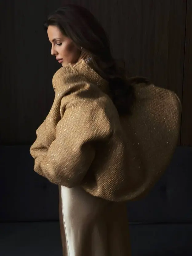 Sequin loose jacket Gold