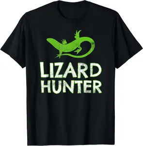 100% Cotton Lizard Lover Shirt Hunter Anole Reptile Boy Gift Birthday T-Shirt