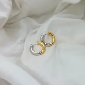 Two Toned Hoop Earrings