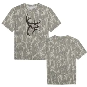 Buck Commander Mossy Oak Greenleaf Washed Out Short Sleeve Tee, Style Camo 3D T-Shirt, Hunting Camo 3D Tee, Gift For Men-Women