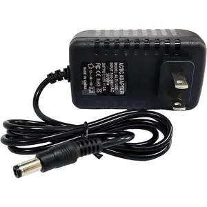 12 Volt 2A Power Adapter Supply, AC 100-240V to DC 12 V Power Supply Transformer Charger Wall Plug For DC12V Light,Security,CCTV Camera, Black, 8x5x3.3 cm