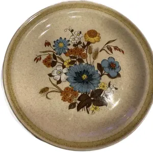 Country Living Stoneware Vintage Dinner Plate Blue Floral Arden Pattern Classic Ceramic Tableware Dinnerware