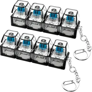 2 PCS Keyboard Fidget Toy, Keyboard Fidget Keychain 4-in-1 Keyboard Decompression Button Finger Clicker Toys, Button Stress Relief Fidget Gifts to Relief Stress