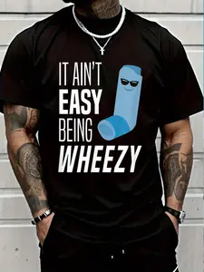100% Cotton It Ain't Easy Being Wheezy Funny Asthma Inhaler Joke T-Shirt Women's Men's Graphic Tee Crew Neck summer vacation Tops