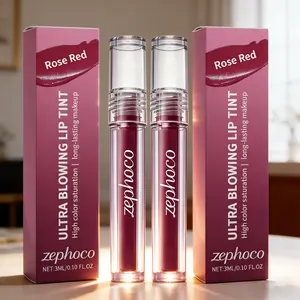 2-Piece Transparent Rose Red Lip Gloss Set (3ML X 2), Natural Look, Moisturizing & Smooth, Full And Glossy Lip Makeup, Portable Daily Makeup