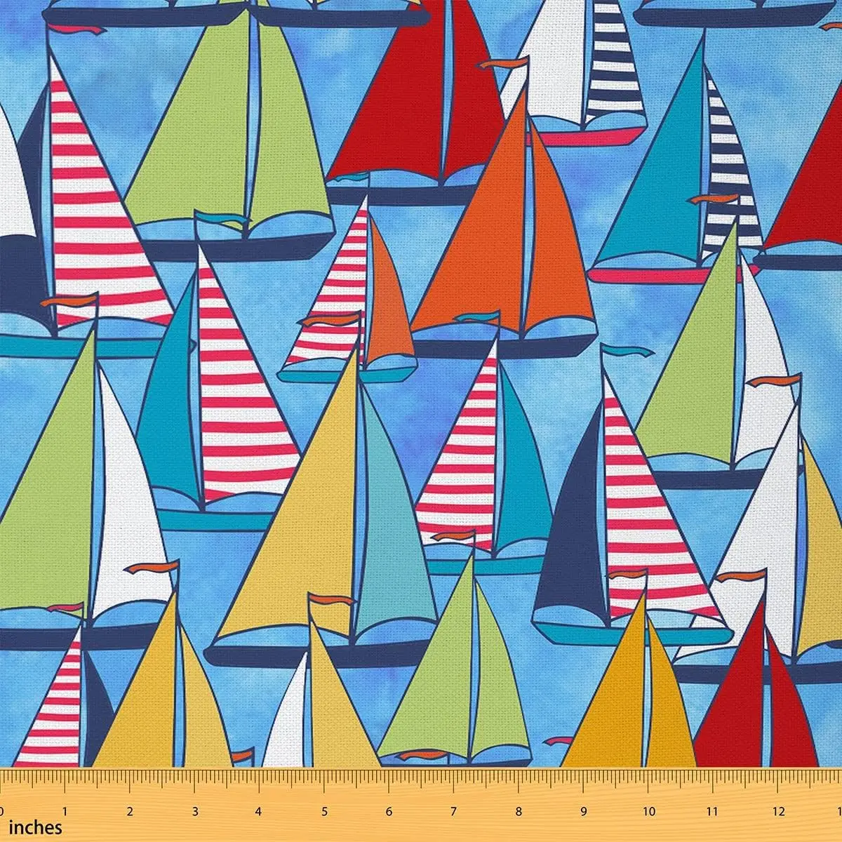 Feelyou Waterproof Nautical Sailboat Upholstery Fabric - 1yd Tight Weave, 36x58in Fabric for Chairs, Indoor/Outdoor Marine Reupholstery
