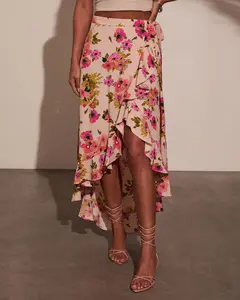 Kemie Floral Wrap Midi Skirt