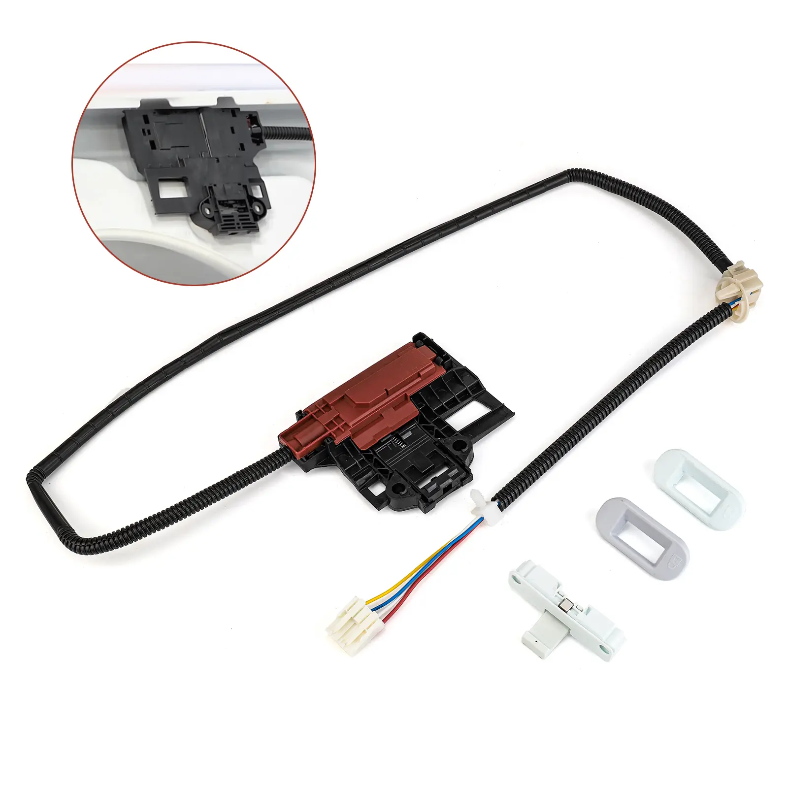 3mirrors W10404050 Washer Lid Lock Latch Assembly, W10240513 Washer Door Strike Replacement Part, Compatible with Whirlpool, Kenmore, Maytag, Amana, Inglis, Roper, Admiral, Crosley Washing Machines, Latch + Strike, Multi-Model
