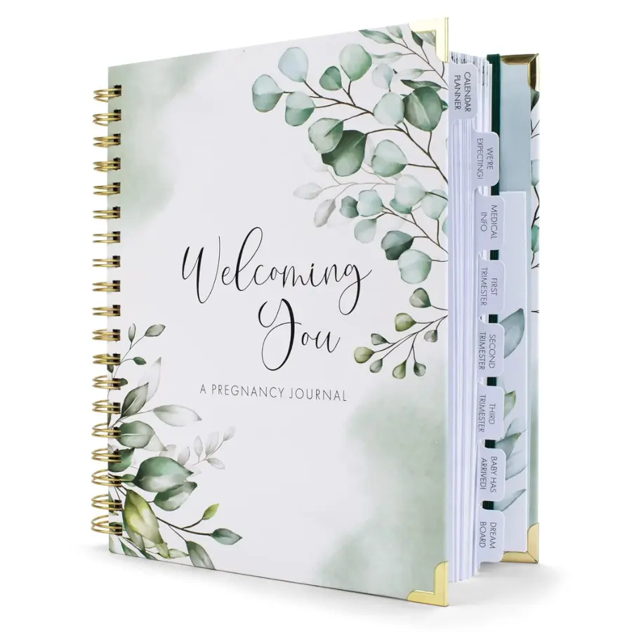 Pregnancy Journal & Memory Book with Stickers, Keepsake Pocket, Checklists, Photo Space - Office Stationery Planner for Pregnancy Journey, Appointment Tracking - Essential Gift for 1st-Time Expecting Moms