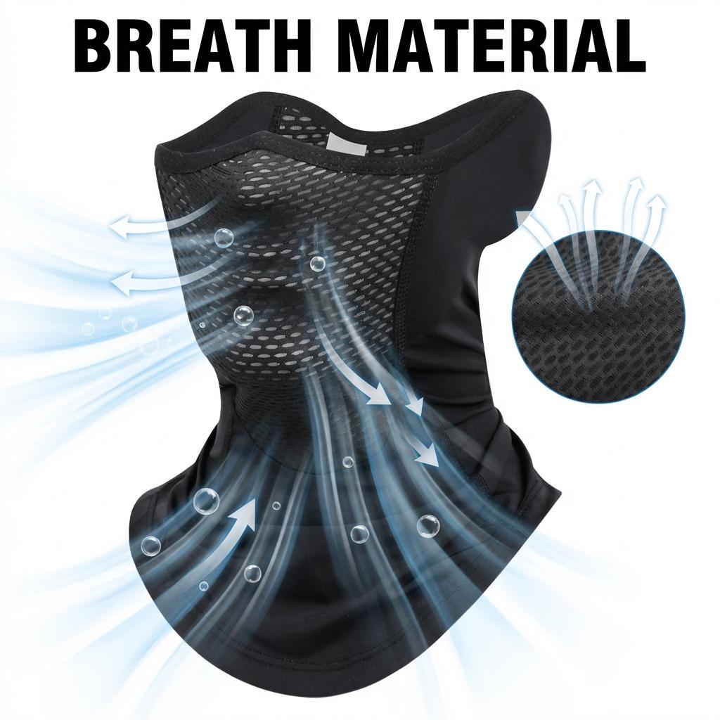 Summer Cool Ice Silk Balaclava Face Mask | Sun Protection, Breathable Mesh, Motorcycle Bike Hiking Gaiter, Anti-Dust Neck Scarf