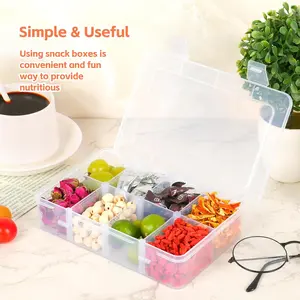 16 Pcs Snack Box Container, 8 Compartments Snack Containers Reusable Meal Prep Lunch Containers. Kitchen Utensils