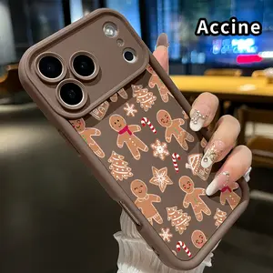 Case for iPhone 17 Pro Max 16 Plus 15 14 13 12 11 Air E Gingerbread Christmas Dream Pattern Soft TPU Rubber Camera Protection Rugged Mobile Phone Cover for