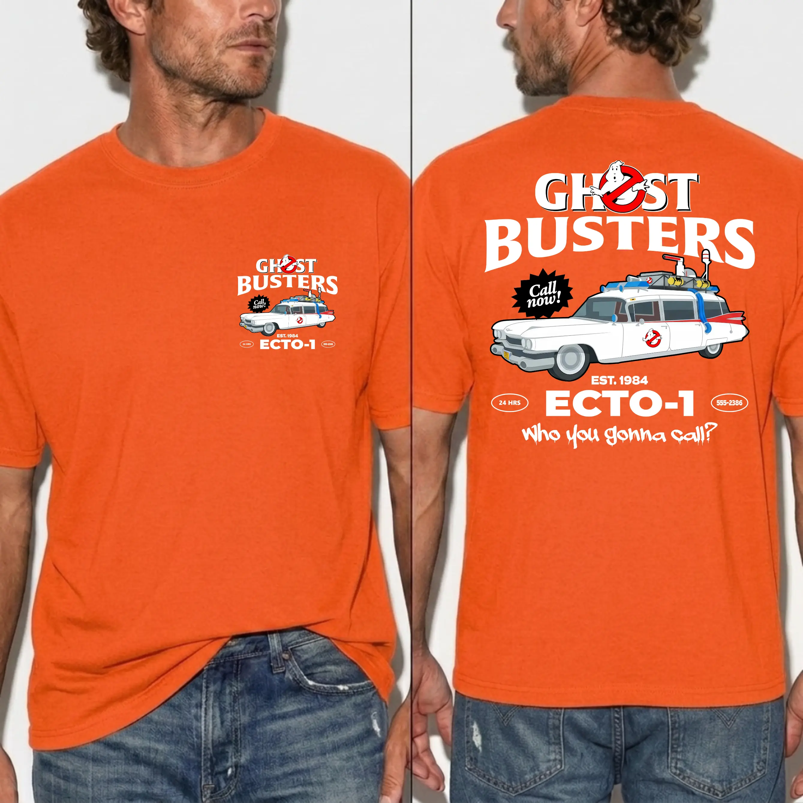 Ghostbusters ECTO-1 Graphic T-Shirt, Vintage Movie Fan Tee, Retro Halloween Shirt, Classic Comedy Film Gift, Made In USA
