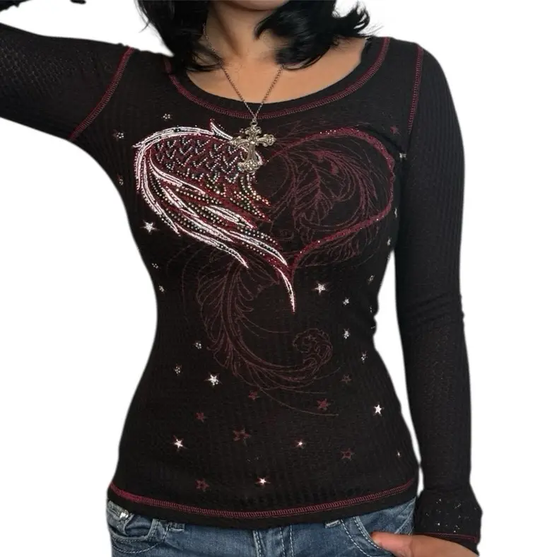 Camila Knit Long Sleeve with Rhinestones