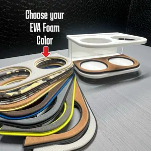 Boat Drink & Phone Holder: White King STARBOARD Polymer, UNIQUE Eva Foam Detail, ACRYLIC divider, Suction Cup Mounted Boat Organizer Rv MADE IN OUR SHOP IN THE USA