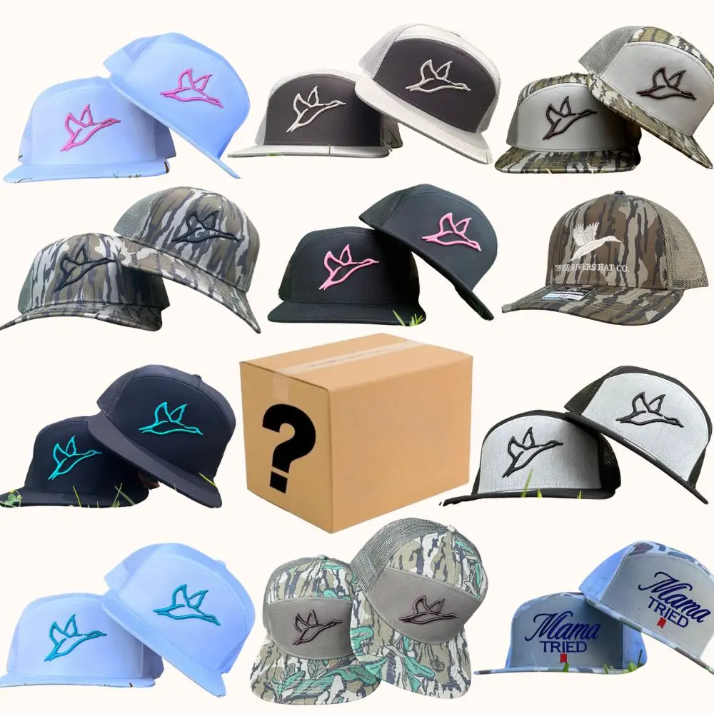 [COMBO BUY 1 GET 1] One Hat Box Sent, Embroidered Flying Combat Waterfowl Hat, Mama Tried, Three River Hat 7 Panel Hat, Adjustable Hat, Standing on Snapback Hat, Outdoor Cap Gift Box for Men & Women