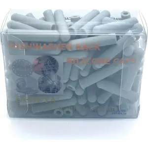 100pcs Universal Size Dishwasher Prong Rack Silicone Caps, Fit Most Model (Grey)