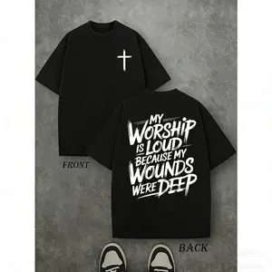 My Worship Is Loud Because My Wounds Were Deep Unisex Washed Christian Shirt, Christian Scripture T-Shirt, Vintage Retro  Shirt Double Sided Printed summer clothes