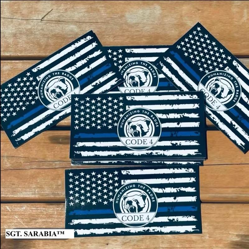 3 Piece Thin Blue Line Flag Código 4 Humanizing the Badge Bandera Línea Azul para Auto y Hogar American Flag Design